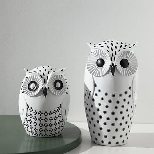 Owl Figurine Decor Cute Owl Crafted Statue Adorable Decoration for Home Office Living Room Animal Sculptures Collection