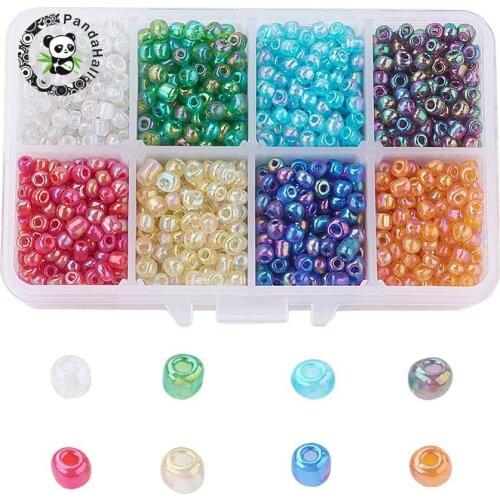 4mm 1Box 6/0 Glass Seed Beads Ceylon Round Loose Spacer Jewelry Making Bead Mixed Color Hole: 1mm about 1900pcs/box