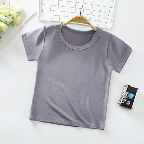 Girls Top 2021 Summer Thin T-shirt Boys Solid color Short Sleeve T Shirt Kids Tshirt Baby Sport Breathenable T Shirt