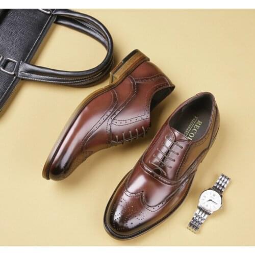 New European and American large size four seasons brogue shoes mens business suits gentleman breathable mens shoes