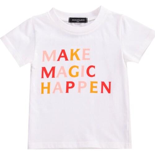 0-5Y NEW Summer Lovely Infant Baby Girls Clothes T-Shirts Letter Print Short Sleeve Pullover Top