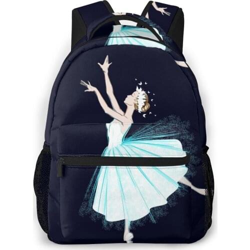 Backpack Women Bag For Teenager Girls Ballerina In Long Dress And Wreath Of Butterflies Bagpack Female Ladies School Backpack