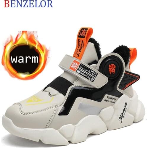 ENWAYEL Winter Boys Sneakers Kids Sport Shoes For Girls Young Children Warm Plush Walking Student School Footwear Chaussure
