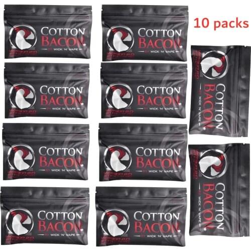 10pack Cotton Bacon Vape Cotton Gold Version Bacon For RDA RTA RBA DIY Tank Heating Coil Wire Atomizer Vape Accessories