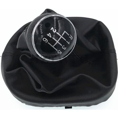 6 Speed Gear Shift Knob Gearstick Gaiter Boot For VW Touran Caddy MK2 2003-2010 2004-2009 Leather Car Gear Gaiter Boot Parts
