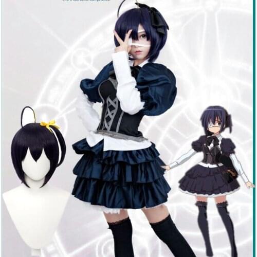 Anime Chuunibyou Cosplay Costume Chuunibyou Demo Koi ga Shitai! Takanashi Rikka Sweet Gothic Lolita Dress Uniform Maid Costume