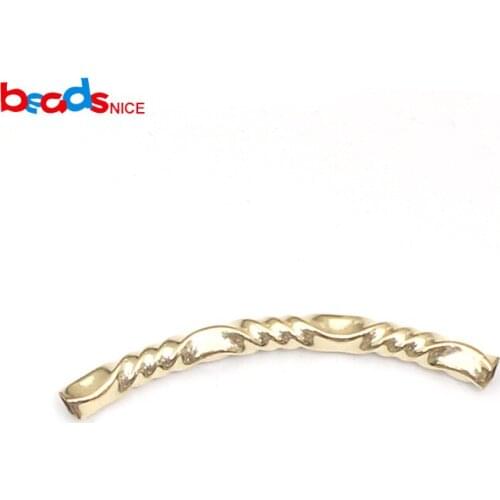 Beadsnice ID40068smt2 Gold Filled Curved Tube Curved Tube Connector for Bracelet Jewelry Making