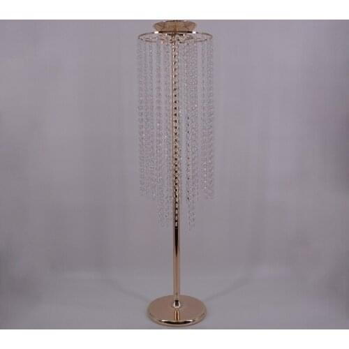 Free shipping 104CM(H) Wedding Crystal Table centerpiece Silver Flower Stand Wedding Chandelier Aisle Decoration 10pcs/lot