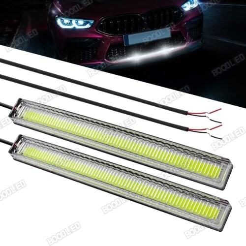 2pcs Daytime Running Light DRL Car LED Light Strip Waterproof COB Lights Truck Boat Bike Universal 17CM 12V Driving Lighting