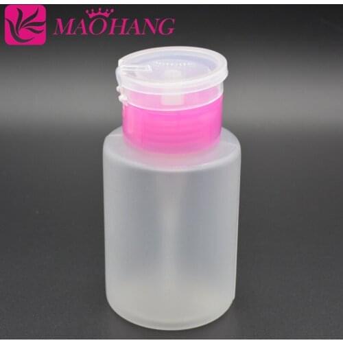 MAOHANG 1PCS Pump Dispenser Nail Art Polish Remover Cleaner Acetone Bottles Liquid Gel Nail Polish Remover Bottle