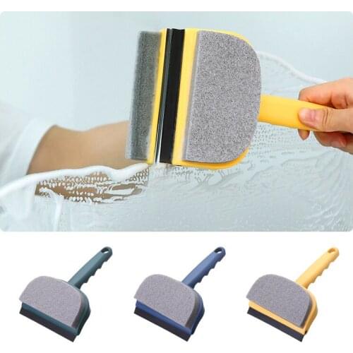 2 In 1 Glass Cleaning Brush Double-sided Window Cleaner Wiper Brush Home Bathroom Car Window Cleaner Washing Scraper Brush