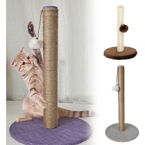 2 Height Sisal Cat Scratching Post for Cats Kitten Protecting Furniture Climbing Post Jumping Tower Toy with Ball Pet Toy