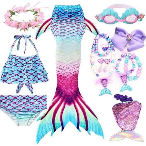 Mermaids Tail for girls Anime cosplay Baby bathing suits Costume for girls Girls summer clothing Childrens Dress Up Clothes