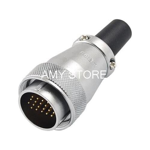 28mm Mounting Hole 20 Pins Aviation Circular Connector Plug AC 400V WS28-20