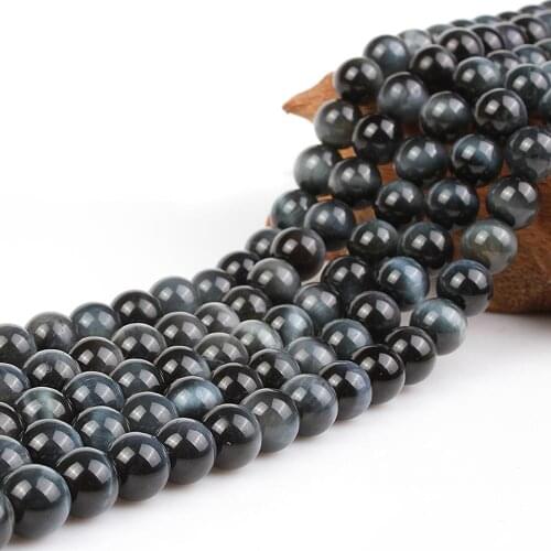Natural Round AAA Blue Tiger Eye Woodstone Gemstone Loose Beads 6 8 10 12 16 mm For Necklace Bracelet DIY Jewelry Making