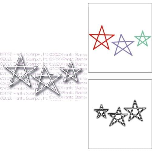 New Hand Drawn Stars Craft Embossing Mold 2021 Metal Cutting Dies for DIY Decorative Scrapbooking Album Card Making No Stamps