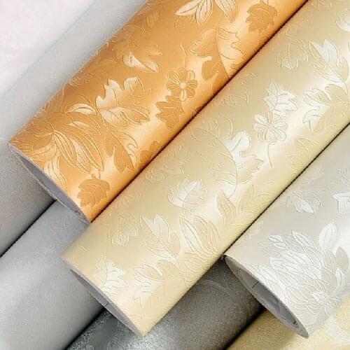 Wallpaper European Pattern PVC Self-Adhesive Thickening Waterproof Bedroom Livingroom Background Wallpaper Renovation Wall Stick