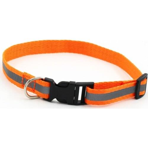 Adjustable Dog Cat Collar Reflective Nylon Puppy Collars with Bell Pet Necklace Outdoor Walking Safety Necklace for Dog Supplies