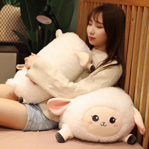 1pc 28/40/55CM Lovely Sheep Plush Pillow Sofa Cushion Soft Stuffed Animal Dumplings Sheep Dolls Nice Xmas Gift for Girls Baby