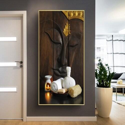 Large Size Antique Wall Artwork Buddha Painting Prints on Canvas Art Posters Pictures for Living Room Home Decoration No Frame