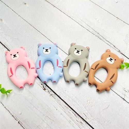 5/10pcs Baby Silicone Teether Rodent Silicone animal bear Pacifier teeth Pendant BPA Free Silicone Beads Chew Children Goods