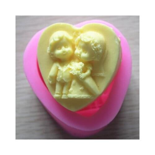 Handmade soap silica gel mould candle soap mould silicone mold for DIY love angel couple