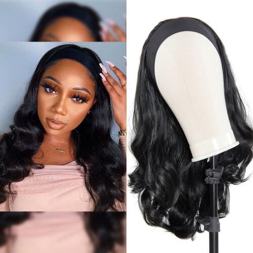 Synthetic Headwraps Hair Wig Headband Wig 22 inches Body Wavy Long Synthetic Hair Wigs For Black Women Cosplay Wig