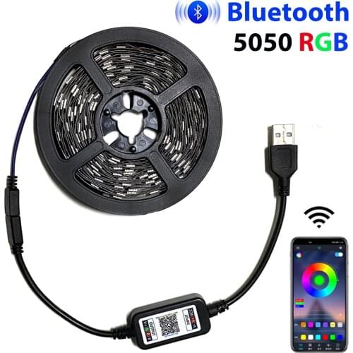 USB LED Strip DC 5V 50CM 1M 2M 3M 5M Flexible Led Usb Lamp RGB 5050 Bluetooth Control for Home Decoration TV Background Lights