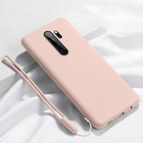 Ultra-thin Cute Lanyard Liquid Silicone Phone Case For Xiaomi Redmi Note 10 9 s 8 7 Mi 10 9 8 SE T F2 Lite Pro Luxury Soft Cover