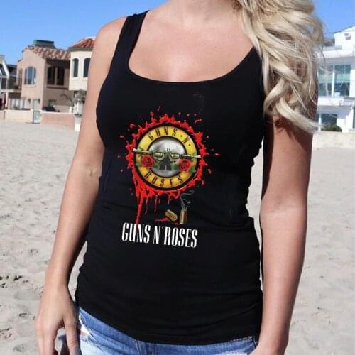 Guns N Roses Rock and Roll Women Tank Top Cotton Graphic Tee Sleeveless Tanks Hipster Goth Clothes Hippie Vintage Shirt Dropship