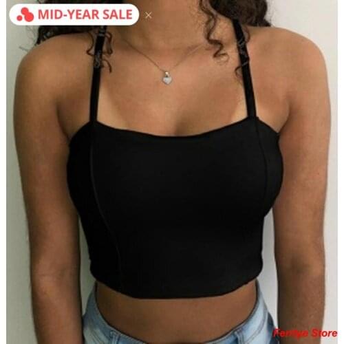 2020 New Summer Fashion Womens Suspenders Off Shoulder Women Tank Top Woman Clothes Tops Camis Short Solid Sexy & Club