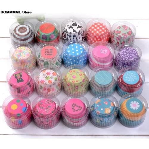 100Pcs Rainbow Color Paper Cupcake Mold Muffin Cupcake Paper Cups Tray bake Decorating Tools Pastry Molds Bakeware