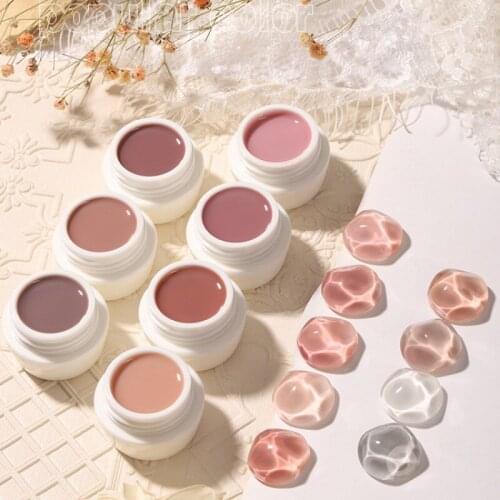 3pcs Jelly Pink Nail Polish Varnish 16 Colors Opal Nude Color Shiny Translucent Soak Off UV LED Gel Nail Art Manicure Lacquer