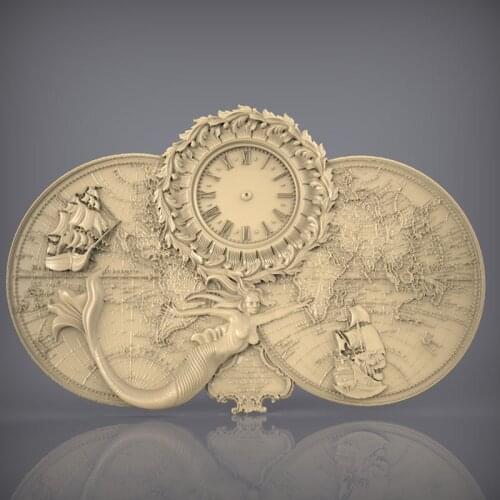 3d STL Model Relief for CNC Router 3D Printer Artcam Aspire Clock _76