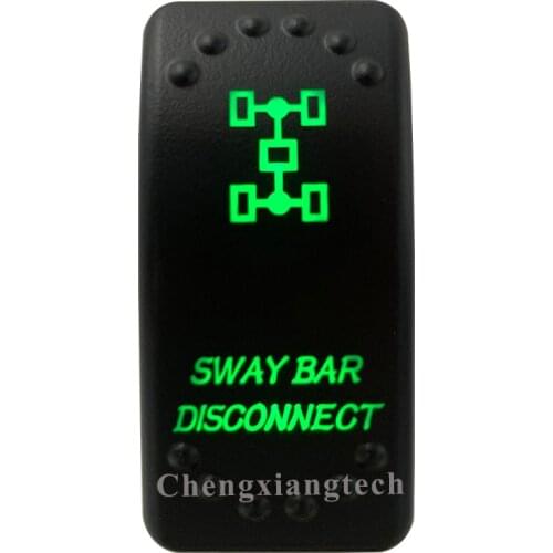 5 Pin On Off SPST Car Boat Rocker Switch-Sway Bar Disconnect - Green Led Light- for 4x4 Carling Narva Caravan Marine 12v 24v