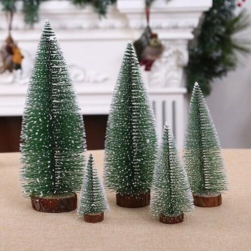 5size 10/15/20/25/30cm Mini Pine Needles Christmas Trees Xmas Decor Small Pine Tree Table Desktop Christmas New Year Ornaments
