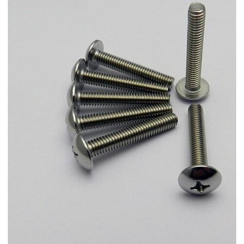 5PCS 304 Stainless Steel Cross Recessed Flat Head Machine Screw / large Flat Head Screw M6 * 14 JISB1111
