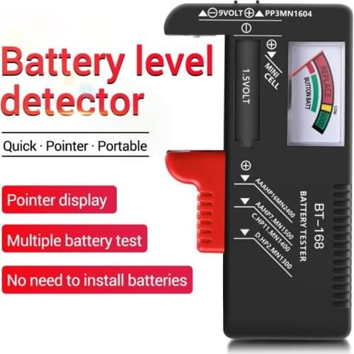 BT-168 Universal Button Multiple Size Battery Tester For AA/AAA/C/D/9V/1.5V LCD Display Digital Battery Tester Volt Checker