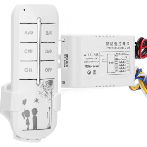 Digital Remote Switch 220V 4 Way On/Off Smart Wireless Light Wall Digital Remote Switch