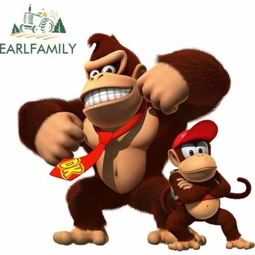 EARLFAMILY 13cm x 11.8cm for Arcade Donkey Kong Brothers Car Sticker Snowboard Kids Room Decal Windshield Waterproof Decoration