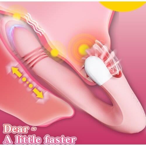 Thrusting Dildo Vibrators for Women Adult Sex Tools Pussy Licking Toy Clitoris Stimulator Female Masturbator Erotic Machine