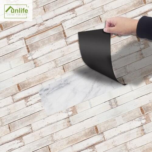 Funlife®20x300cm White Wood Stripe Ground Sticker PVC Self-adhesive Floor Sticker for Living Room Bathroom Kitchen Home Decor