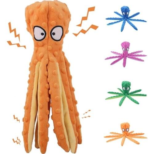Pet Dogs Toy 8 Legs Octopus Soft Plush Squeaky Toys Dog Interactive Chew Molar Tooth Toy Sounder Sounding Paper