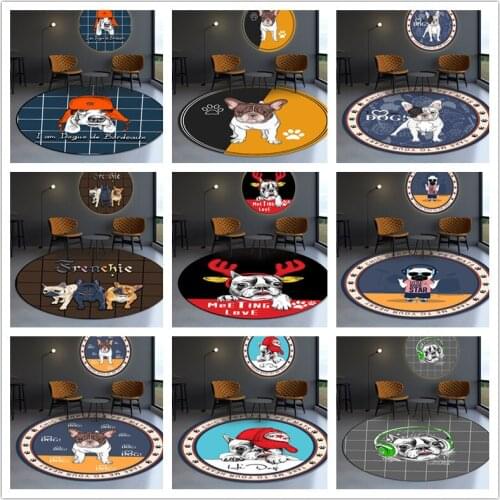 Nordic Bedroom Area Rug 3D Pet Dog Series Round Rugs Soft Flannel Carpet Bathroom Carpets Doormat Fitness Yoga Anti-slip Mats