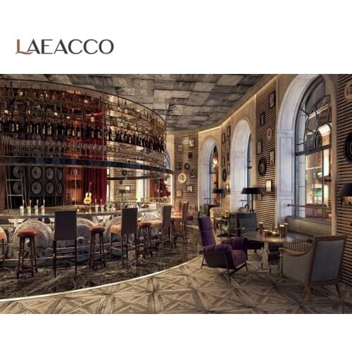 Laeacco Old Vintage Bar Coffee Shop Table Desk Floor 3D Pattern Interior Photographic Background Photo Backdrop For Photo Studio