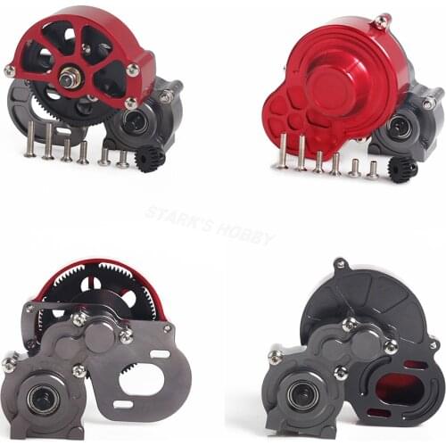 Metal Gearbox Transmission 48P with Motor Gear/Protective Cover for 1/10 Rock Crawler Car SCX10 Truck Upgrade Parts