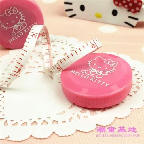 Sanrio Hello Kitty cute automatic retractable tape measure cartoon mini soft ruler household measuring clothes small round ruler