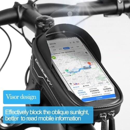Mobile phone waterproof bag rainproof bicycle bag rack front top tube bicycle bag mobile phone shell touch screen bag mountain