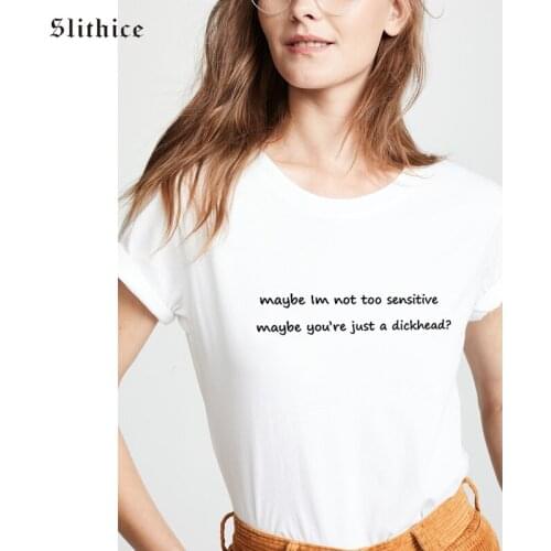 Slithice Fashion New Cotton T shirt Tees Harajuku Womens Summer tshirt Punk Letter Print t-shirts for lady female T-shirts