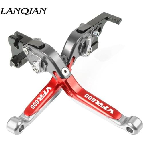 Motorcycle Accessories CNC Adjustable Brake Clutch Levers With LOGO For HONDA VFR800 VFR 800 2002 2003 2004 2005 2006 2007 08-17